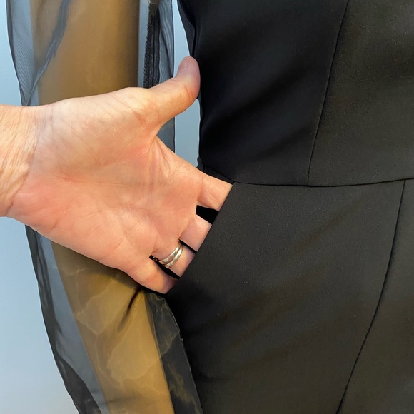 BCBG Generaton black 1 piece pant suit NWTs size 0 polyester/spandex 2 pockets - Picture 6 of 9